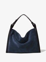 Front image of Minetta Bag In Suede in navy/black