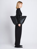 Image of model wearing XL Bedford In Leather in black