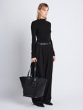 Image of model wearing XL Bedford In Leather in black