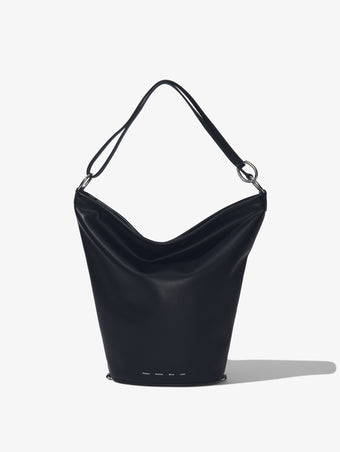 Front image of Spring Bag In Leather in black