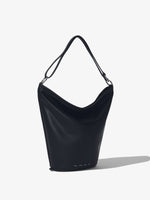 Side image of Spring Bag In Leather in black