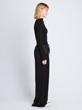 Side full length image of model wearing Hazel Pant in BLACK