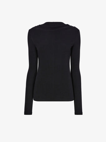 Flat image of Charlie Top In Brushed Rib in black