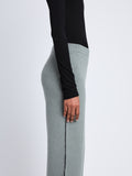 Detail image of model wearing Grace Pant in POPLAR/BLACK