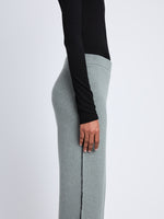 Detail image of model wearing Grace Pant in POPLAR/BLACK