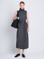 Front image of model wearing Zadie Wrap Skirt in GREY MELANGE