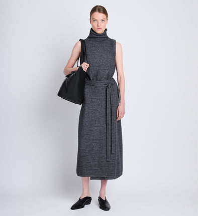 Front image of model wearing Zadie Wrap Skirt in GREY MELANGE