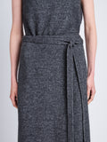 Detail image of model wearing Zadie Wrap Skirt in GREY MELANGE