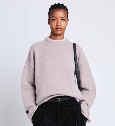 Front cropped image of model wearing Tara Sweater in FIG