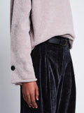 Detail image of model wearing Tara Sweater in FIG