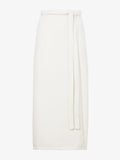 Flat image of Zadie Knit Wrap Skirt in Wool Blend in off white