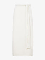 Flat image of Zadie Knit Wrap Skirt in Wool Blend in off white