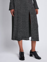 Detail image of model wearing Lidia Skirt in BLACK/SILVER