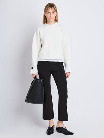Front image of Marta Pant in Bi-Stretch Crepe in BLACK