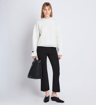 Front image of Marta Pant in Bi-Stretch Crepe in BLACK