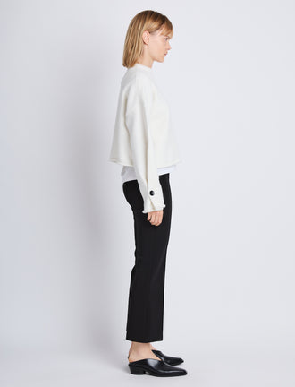 Side image of Marta Pant in Bi-Stretch Crepe in BLACK