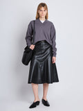 Front full length image of model wearing Olivia Sweatshirt in GRAPHITE