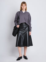 Front full length image of model wearing Olivia Sweatshirt in GRAPHITE