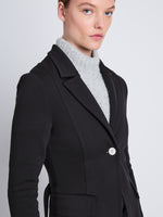 Detail image of model wearing Margot Blazer in BLACK