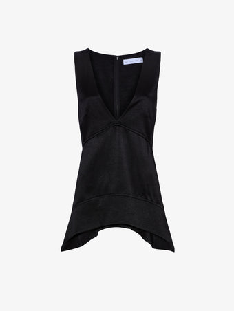 Flat image of Liz Top in Viscose Dobby in BLACK