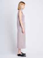 Side full length image of model wearing Zadie Wrap Skirt in FIG