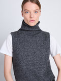 Detail image of model wearing Lily Turtlneck in GREY MELANGE