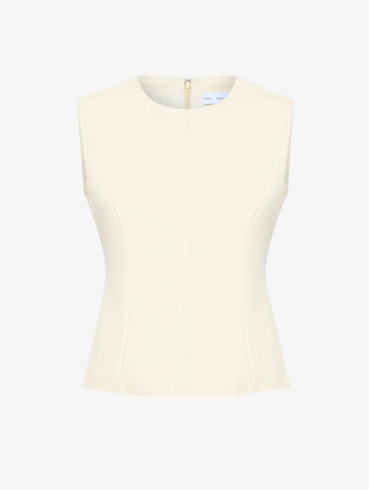 Flat image of Logan Top In Faux Leather in parchment