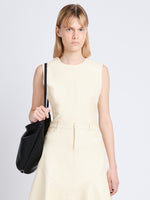 Cropped front image of Logan Top In Faux Leather in parchment