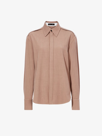 Still Life image of Maya Shirt In Melange Wool in KHAKI MELANGE