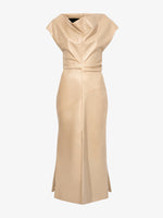 Still Life image of Rosa Dress In Nappa Leather in LIGHT KHAKI
