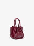 Side image of Extra Small Ruched Tote in GARNET