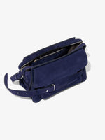 Aerial image of Suede Beacon Saddle Bag in DEEP NAVY