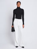 Front image of model wearing Weyes Pant In Matte Viscose Crepe in white