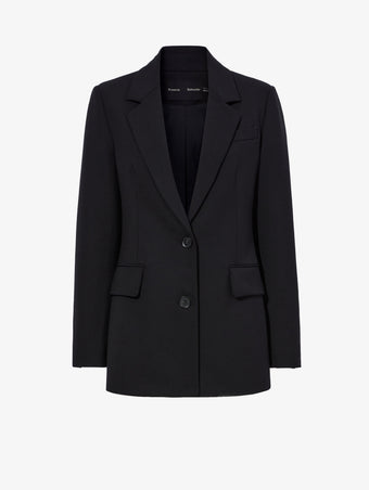 Flat image of Eva Jacket In Tropical Wool in BLACK
