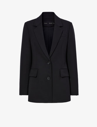 Flat image of Eva Jacket In Tropical Wool in BLACK