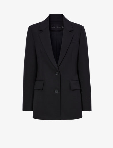 Flat image of Eva Jacket In Tropical Wool in BLACK