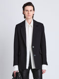 Cropped front image of Eva Jacket In Tropical Wool in BLACK