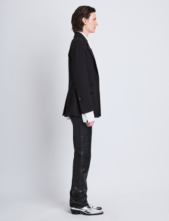 Side image of Eva Jacket In Tropical Wool in BLACK