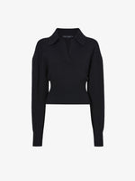 Flat image of Jeanne Sweater in Eco Cashmere in black