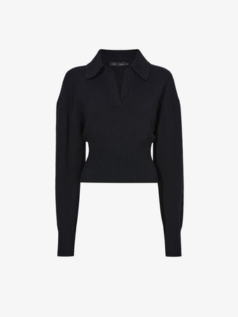 Flat image of Jeanne Sweater in Eco Cashmere in black