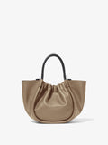 Back image of Small Ruched Crossbody Tote in LIGHT TAUPE