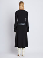 Back image of model wearing Joanne Dress In Matte Viscose Crepe in black