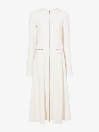 Flat image of Joanne Dress In Matte Viscose Crepe in ecru