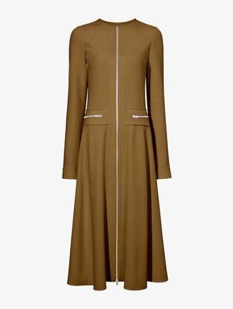 Flat image of Joanne Dress In Matte Viscose Crepe in fatigue