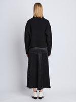 Back image of model wearing Alma Sweater In Lofty Eco Cashmere in black