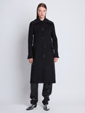 Front image of model wearing Louise Coat In Wool Cashmere in black