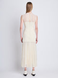 Back full length image of model wearing Niki Dress in ECRU