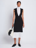Front full length image of model wearing Mary Dress in BLACK
