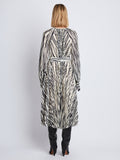 Back full length image of model wearing Carol Dress in ECRU MULTI
