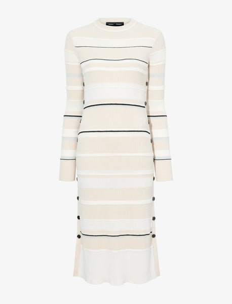 【Proenza Schouler】 Carmenリブニット high-neckミディドレス Proenza Schouler Ribbed-Knit Cotton-Blend Turtleneck Midi